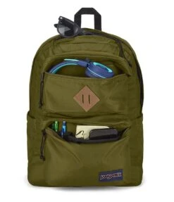 JanSport Double Break Backpack - Army Green -Jansport JS0A3P6S 7G3 pocket