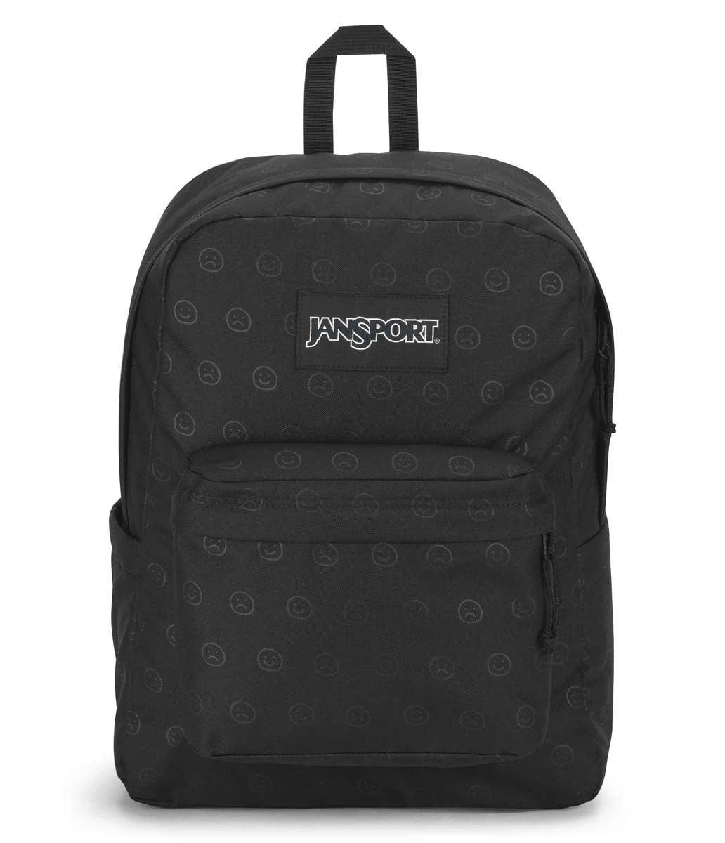 JanSport SuperBreak Plus FX Backpack - Happy And Sad Black 1 JanSport SuperBreak Plus FX Backpack - Happy And Sad Black