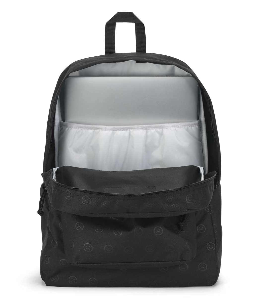 JanSport SuperBreak Plus FX Backpack - Happy And Sad Black 6 JanSport SuperBreak Plus FX Backpack - Happy And Sad Black - Image 6