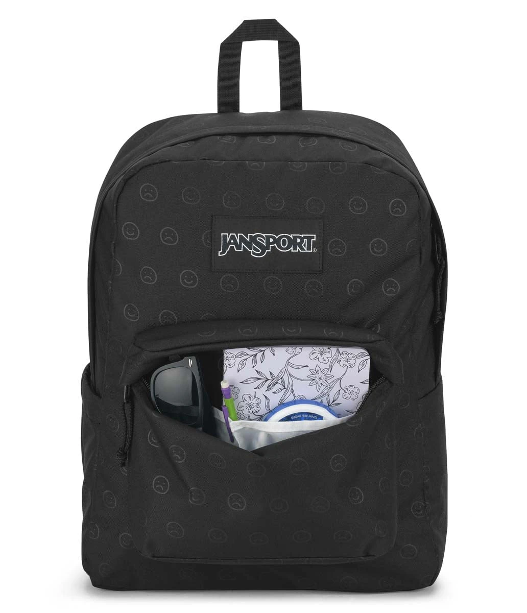 JanSport SuperBreak Plus FX Backpack - Happy And Sad Black 4 JanSport SuperBreak Plus FX Backpack - Happy And Sad Black - Image 4