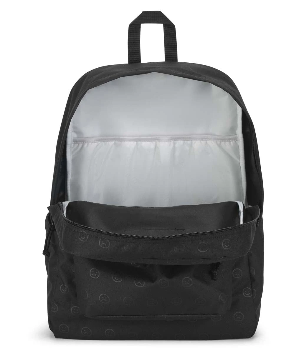 JanSport SuperBreak Plus FX Backpack - Happy And Sad Black 5 JanSport SuperBreak Plus FX Backpack - Happy And Sad Black - Image 5