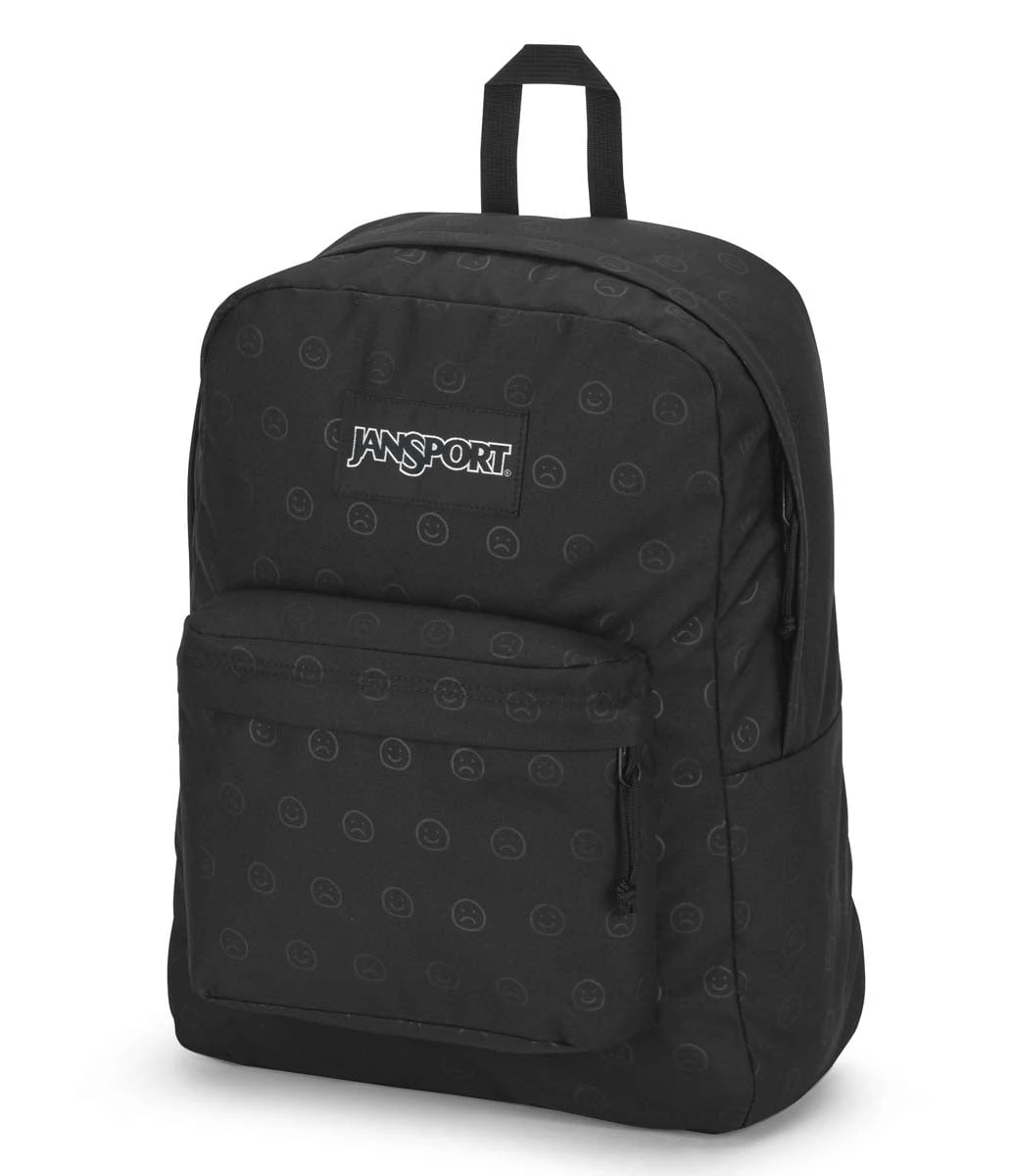 JanSport SuperBreak Plus FX Backpack - Happy And Sad Black 2 JanSport SuperBreak Plus FX Backpack - Happy And Sad Black - Image 2