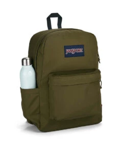 JanSport SuperBreak Plus Laptop Backpack - Army Green -Jansport JS0A4QUE 7G3 detail