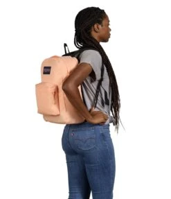 JanSport SuperBreak Plus Backpack - Peach Neon -Jansport JS0A4QUE Z72 model